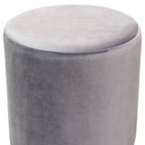 Sorbet Grey Round Accent Ottoman - Ornate Home