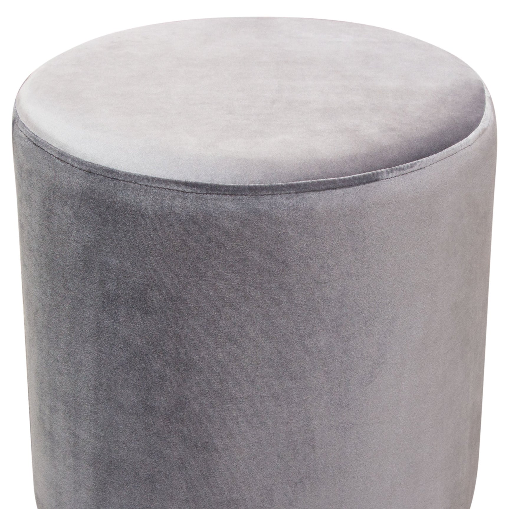 Sorbet Grey Round Accent Ottoman - Ornate Home
