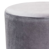 Sorbet Grey Round Accent Ottoman - Ornate Home