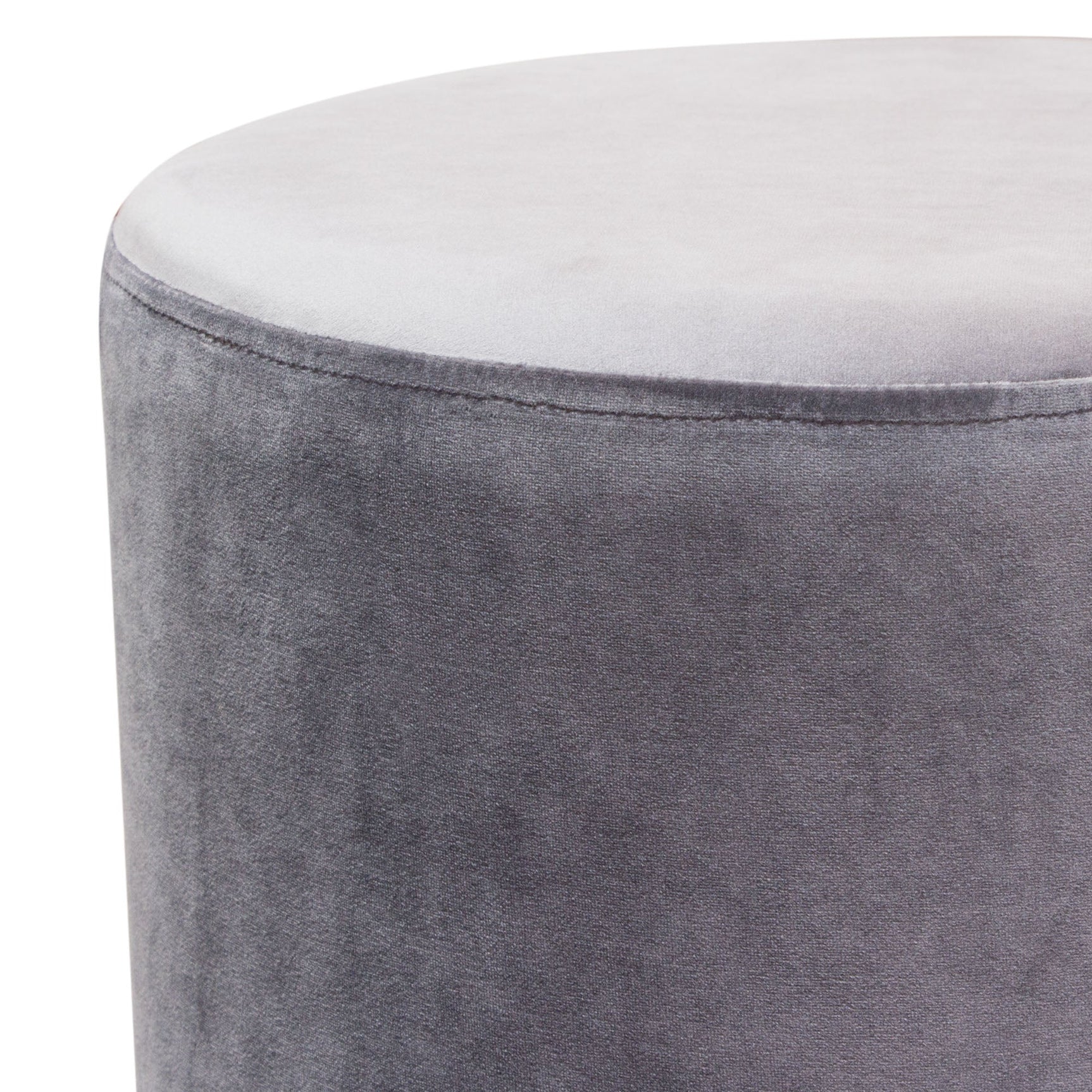 Sorbet Grey Round Accent Ottoman - Ornate Home