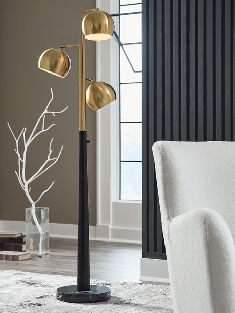 Sorcha Gold/Black Floor Lamp (Online Special Price) - Ornate Home