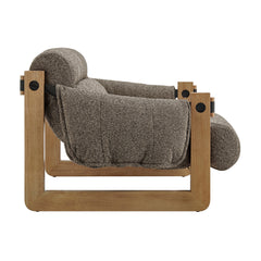 Sorelle Dark Brown/Earth Upholstered Fabric Sling Lounge Chair - Ornate Home