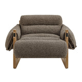 Sorelle Dark Brown/Earth Upholstered Fabric Sling Lounge Chair - Ornate Home