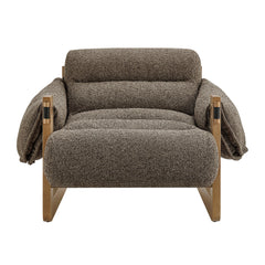 Sorelle Dark Brown/Earth Upholstered Fabric Sling Lounge Chair - Ornate Home