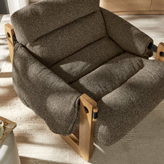 Sorelle Dark Brown/Earth Upholstered Fabric Sling Lounge Chair - Ornate Home