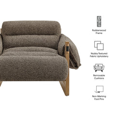 Sorelle Dark Brown/Earth Upholstered Fabric Sling Lounge Chair - Ornate Home