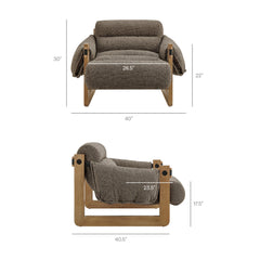 Sorelle Dark Brown/Earth Upholstered Fabric Sling Lounge Chair - Ornate Home