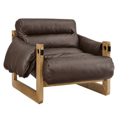 Sorelle Espresso Vegan Leather Sling Lounge Chair - Ornate Home