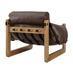 Sorelle Espresso Vegan Leather Sling Lounge Chair - Ornate Home