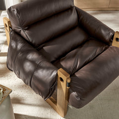 Sorelle Espresso Vegan Leather Sling Lounge Chair - Ornate Home
