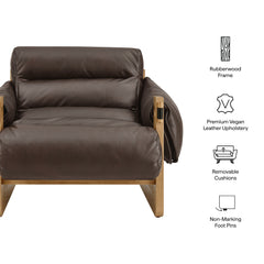 Sorelle Espresso Vegan Leather Sling Lounge Chair - Ornate Home