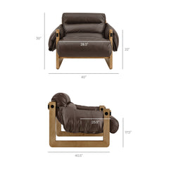 Sorelle Espresso Vegan Leather Sling Lounge Chair - Ornate Home