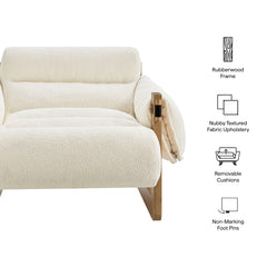 Sorelle Oak/Cream Upholstered Fabric Sling Lounge Chair - Ornate Home