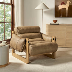 Sorelle Toast Vegan Leather Sling Lounge Chair - Ornate Home