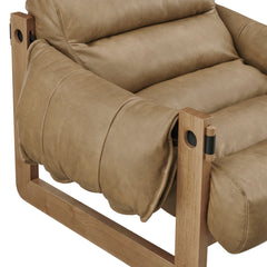 Sorelle Toast Vegan Leather Sling Lounge Chair - Ornate Home