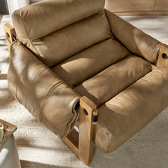 Sorelle Toast Vegan Leather Sling Lounge Chair - Ornate Home