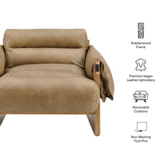 Sorelle Toast Vegan Leather Sling Lounge Chair - Ornate Home