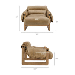 Sorelle Toast Vegan Leather Sling Lounge Chair - Ornate Home