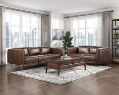 Soren Brown Loveseat - Ornate Home
