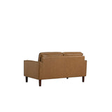 Soria Saddle Brown Top-Grain Leather Loveseat - Ornate Home