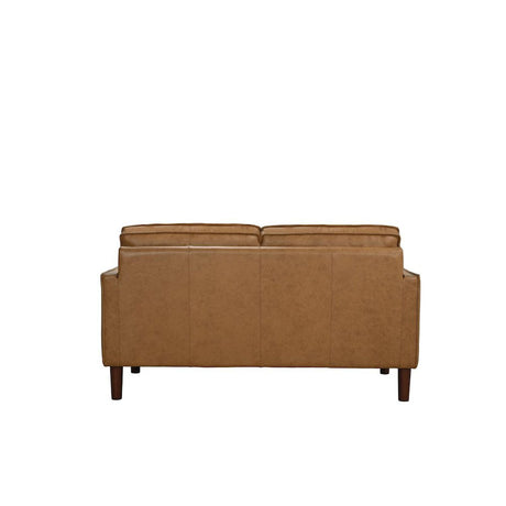 Soria Saddle Brown Top-Grain Leather Loveseat - Ornate Home