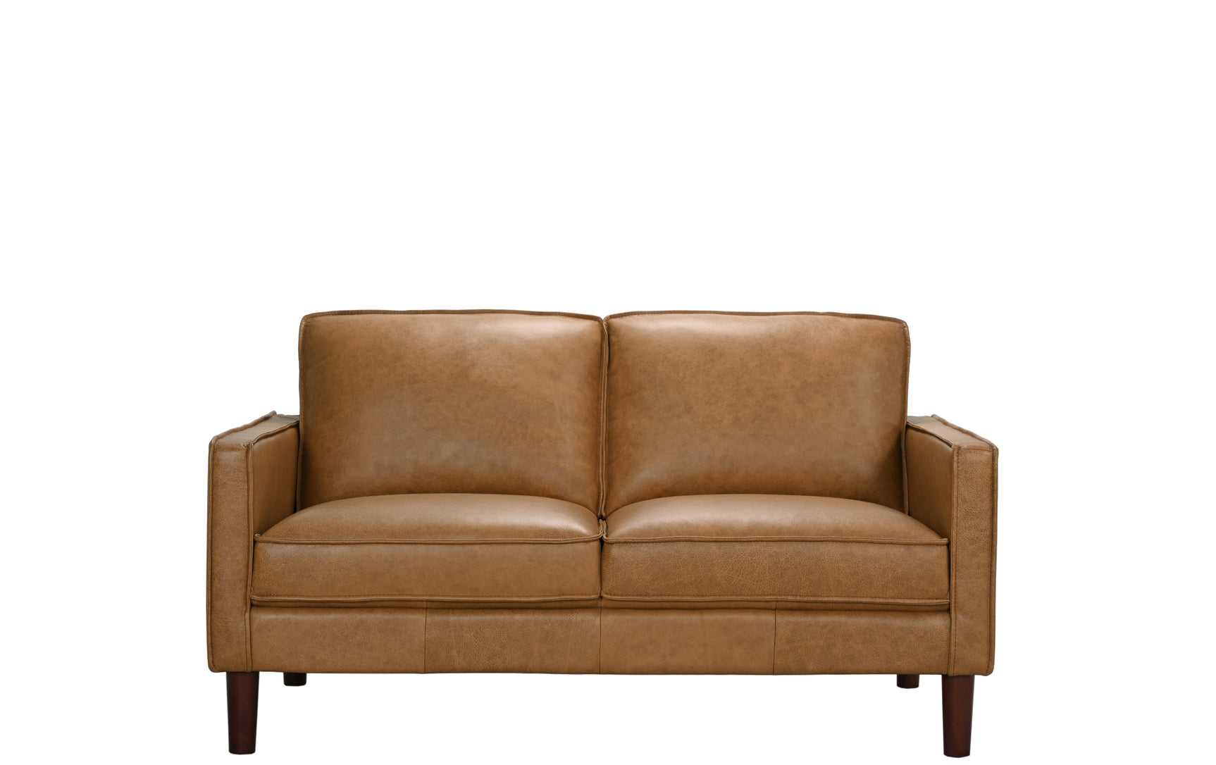 Soria Saddle Brown Top-Grain Leather Loveseat - Ornate Home