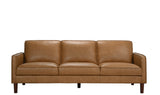 Soria Saddle Brown Top-Grain Leather Sofa - Ornate Home