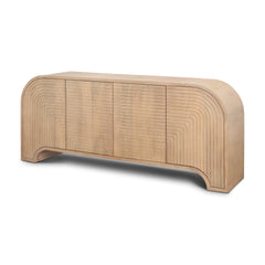 Sorina Light Brown Reverse Fluted Wood Sideboard - Ornate Home