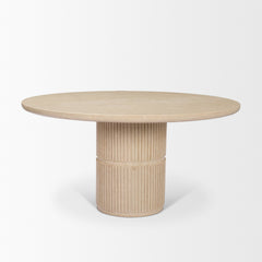 Sorrano Beige 59" Round Pedestal Dining Table