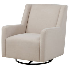 Sorrel Latte Fabric Upholstered Swivel Glider Arm Chair - Ornate Home