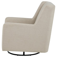 Sorrel Latte Fabric Upholstered Swivel Glider Arm Chair - Ornate Home