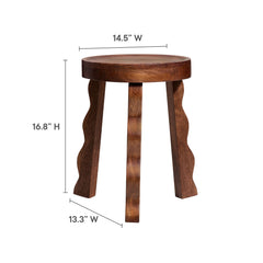 Sorrel Walnut Carved Wood Stool - Ornate Home