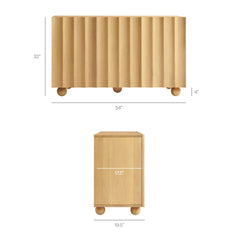 Sorren Natural 54 Inch Scalloped Wood 3-Door Sideboard - Ornate Home