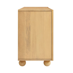 Sorren Natural 72 Inch Scalloped Wood 4-Door Sideboard - Ornate Home