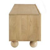 Sorren Natural Scalloped 54" Wood TV Stand - Ornate Home