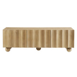 Sorren Natural Scalloped 54" Wood TV Stand - Ornate Home