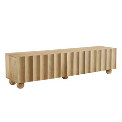 Sorren Natural Scalloped 71" Wood TV Stand - Ornate Home