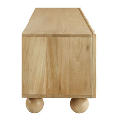 Sorren Natural Scalloped 71" Wood TV Stand - Ornate Home