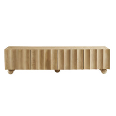 Sorren Natural Scalloped 71" Wood TV Stand - Ornate Home