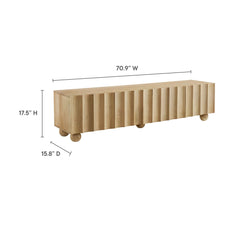 Sorren Natural Scalloped 71" Wood TV Stand - Ornate Home