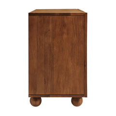 Sorren Walnut 54 Inch Scalloped Wood 3-Door Sideboard - Ornate Home