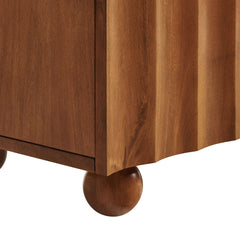 Sorren Walnut 54 Inch Scalloped Wood 3-Door Sideboard - Ornate Home