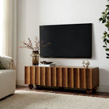 Sorren Walnut Scalloped 54" Wood TV Stand - Ornate Home