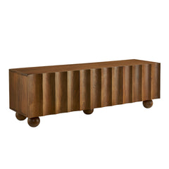 Sorren Walnut Scalloped 54" Wood TV Stand - Ornate Home