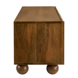 Sorren Walnut Scalloped 54" Wood TV Stand - Ornate Home
