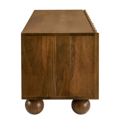 Sorren Walnut Scalloped 54" Wood TV Stand - Ornate Home