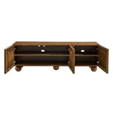 Sorren Walnut Scalloped 54" Wood TV Stand - Ornate Home