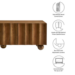 Sorren Walnut Scalloped 54" Wood TV Stand - Ornate Home