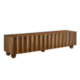Sorren Walnut Scalloped 71" Wood TV Stand - Ornate Home