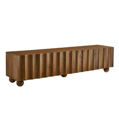 Sorren Walnut Scalloped 71" Wood TV Stand - Ornate Home